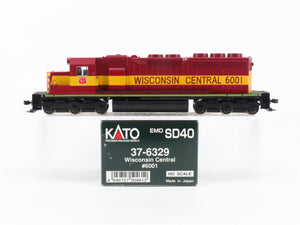 HO Scale Kato 37-6329 WC Wisconsin Central SD40 Diesel Locomotive #6001