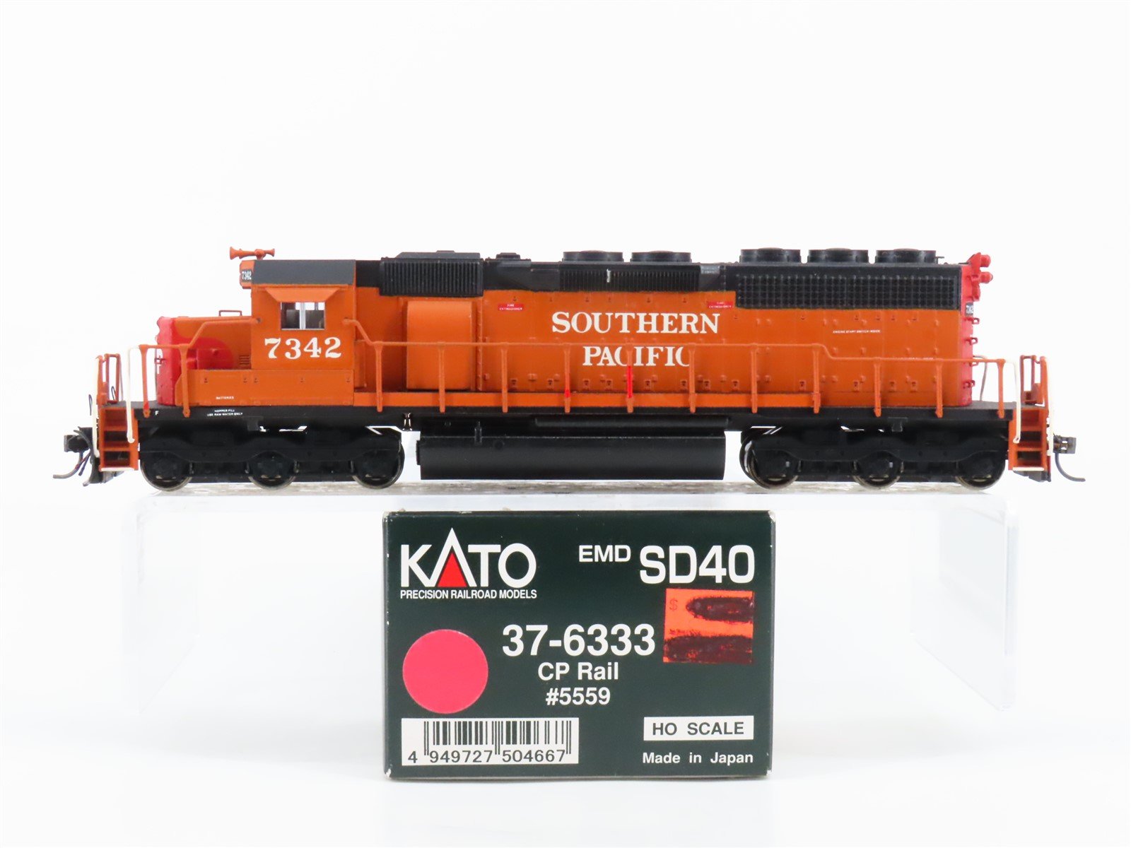 HO Scale Kato 37-6333 SP Southern Pacific SD40 Diesel Locomotive #7342 CUSTOM