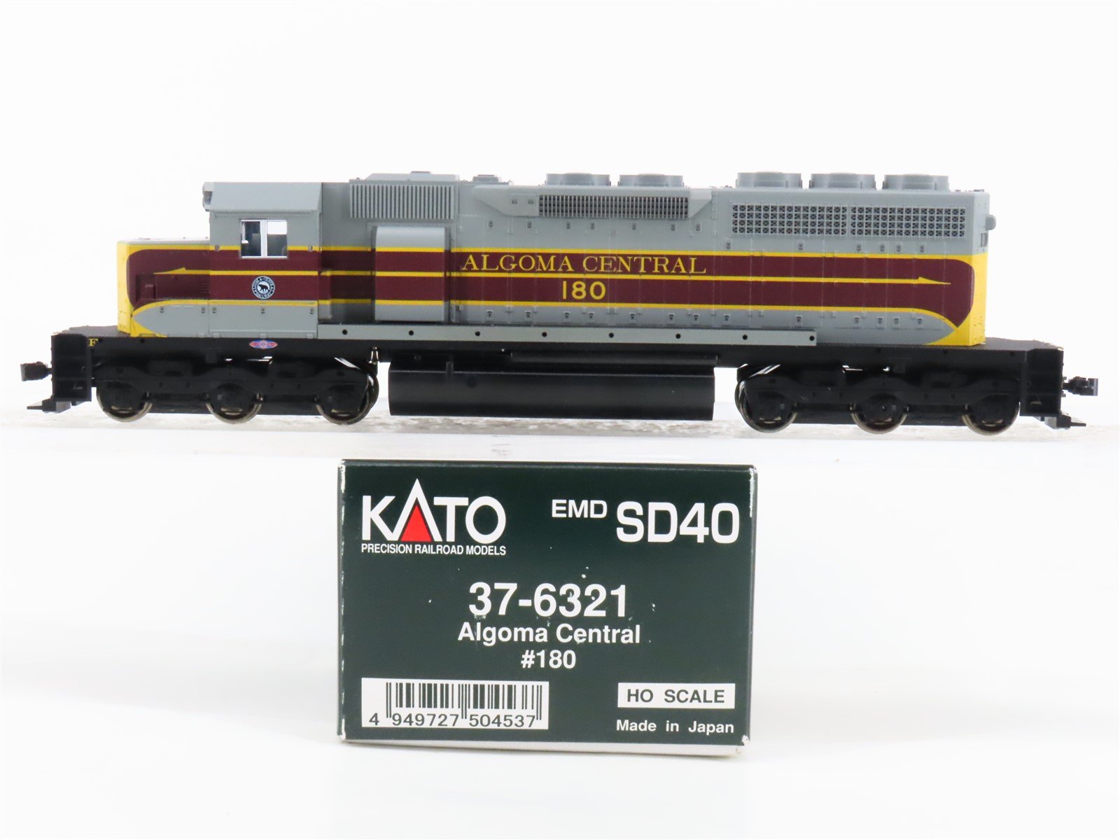 HO Scale Kato 37-6321 AC Algoma Central SD40 Diesel Locomotive #180