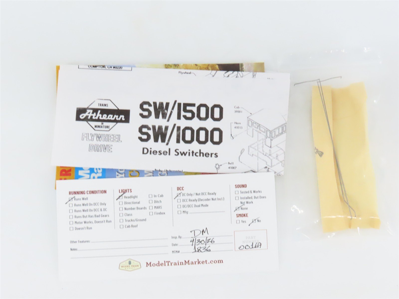 HO Scale Athearn 3933 UP Union Pacific SW1500 Diesel Switcher #1317