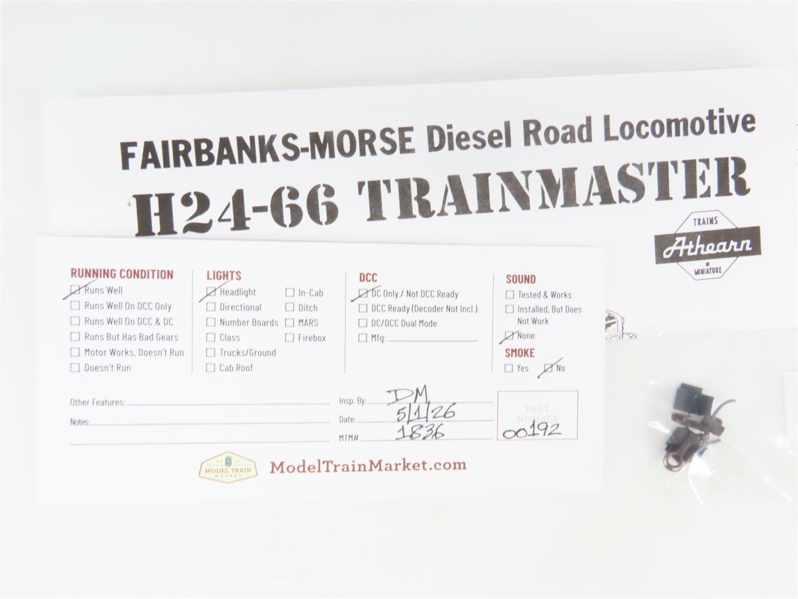 HO Scale Athearn 4306 ATSF Santa Fe FM H24-66 Trainmaster Diesel #9873
