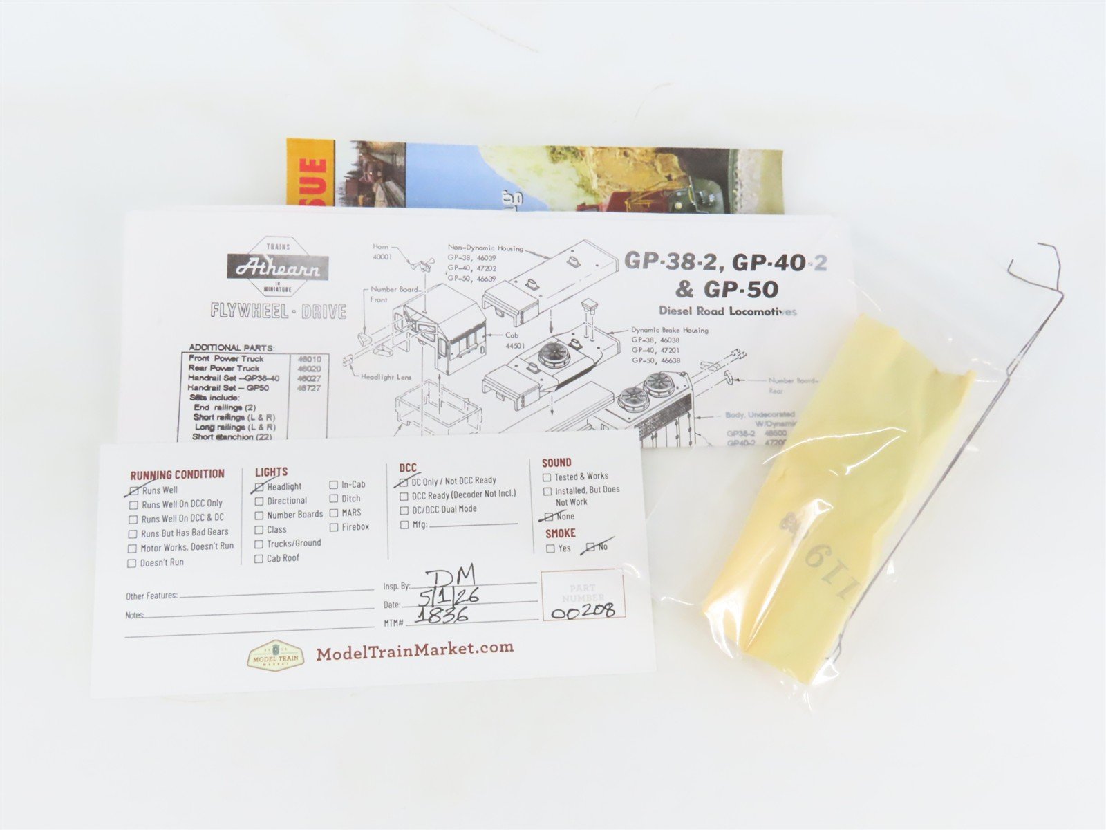 HO Scale Athearn 4701 Undecorated EMD GP40-2 Diesel Locomotive