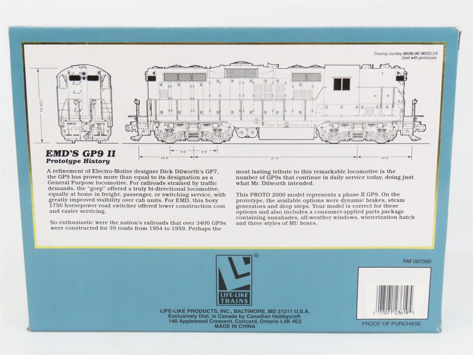 HO Scale Proto 2000 23619 SP Southern Pacific GP9 Diesel Loco #5628 BAD GEARS