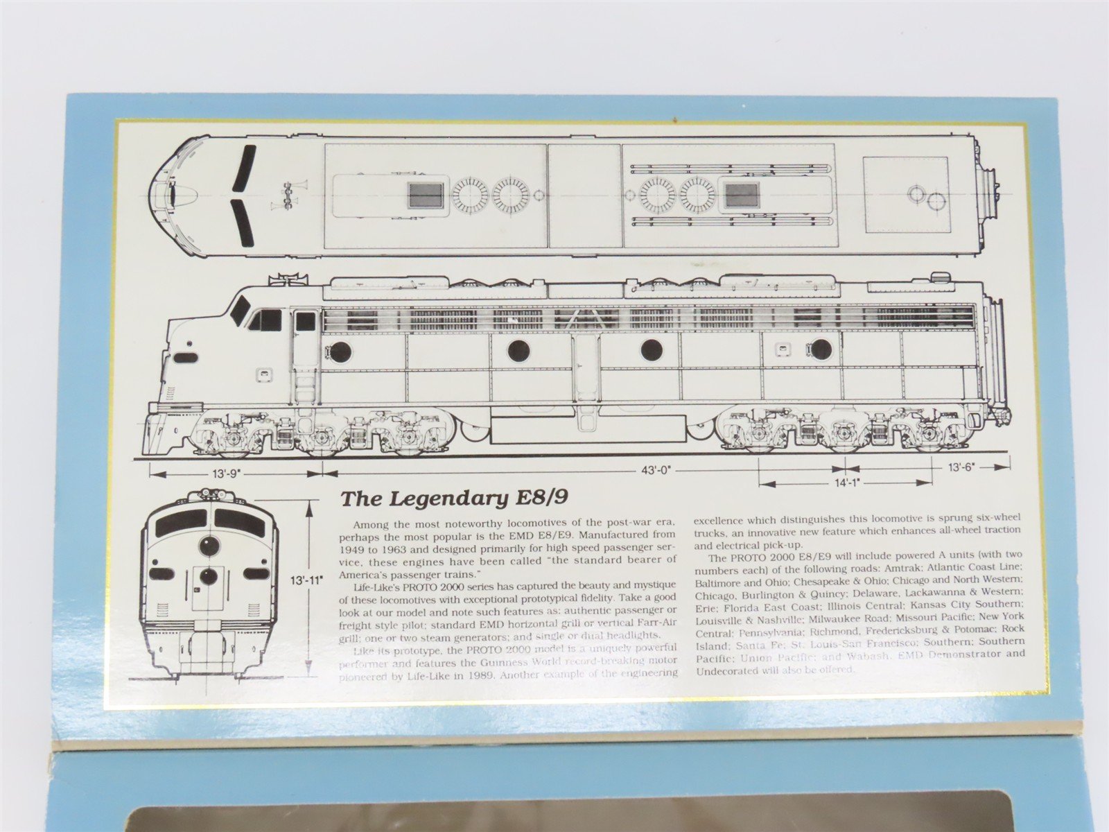 HO Scale Proto 2000 8183 ACL Atlantic Coast Line E8/9A Diesel Locomotive #500