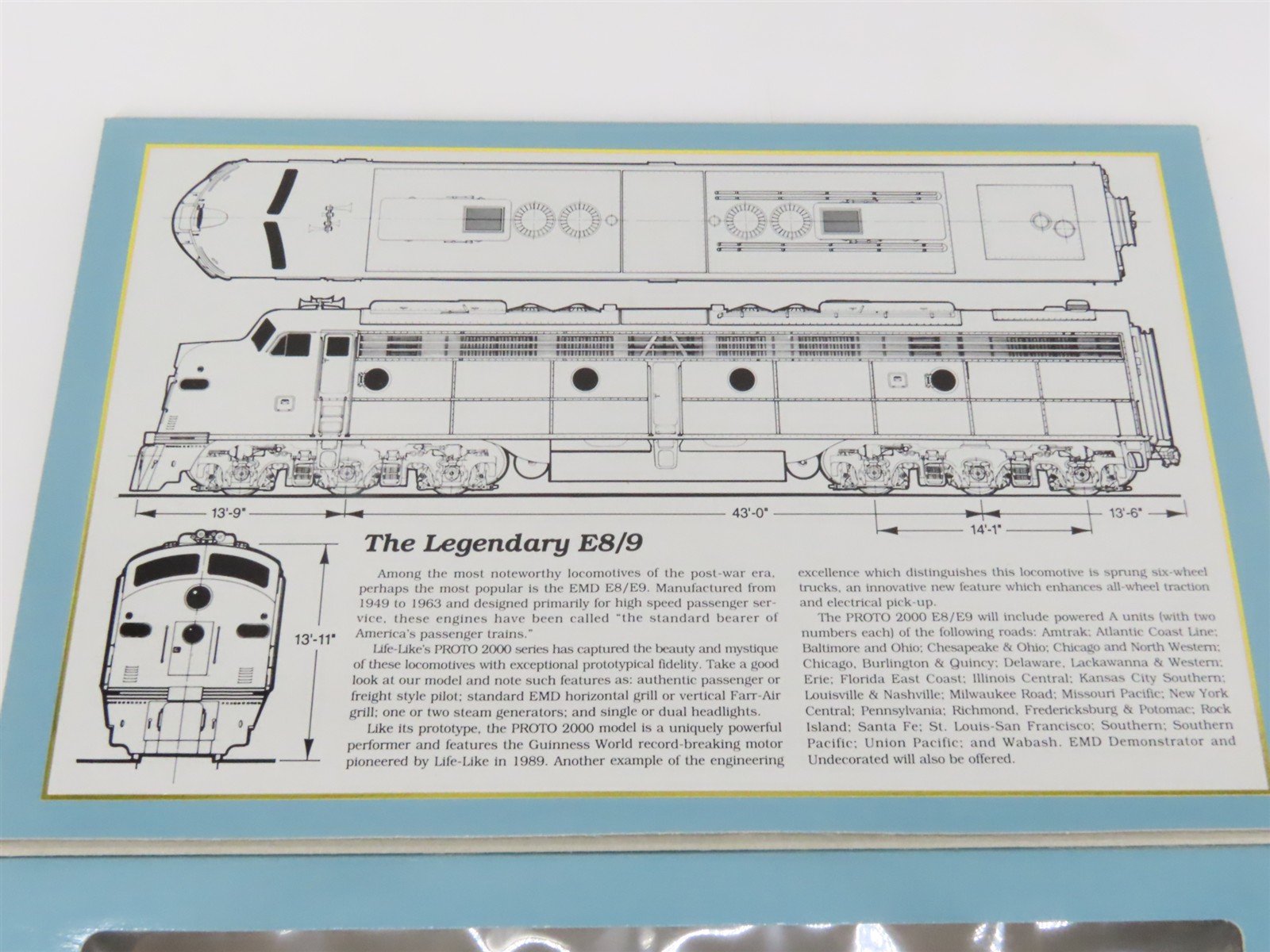 HO Scale Proto 2000 8047 SP Southern Pacific E8/9A Diesel Locomotive #6053