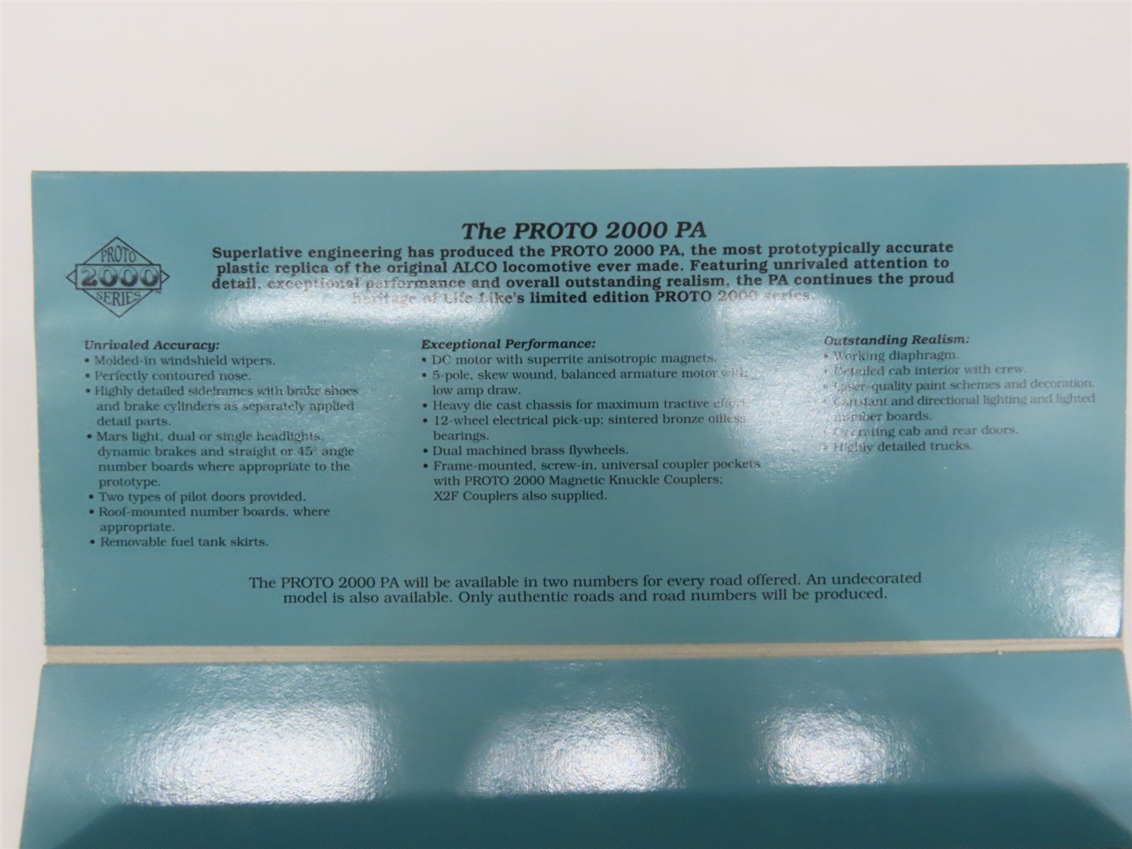 HO Scale Proto 2000 21250 Undecorated PA Diesel Locomotive