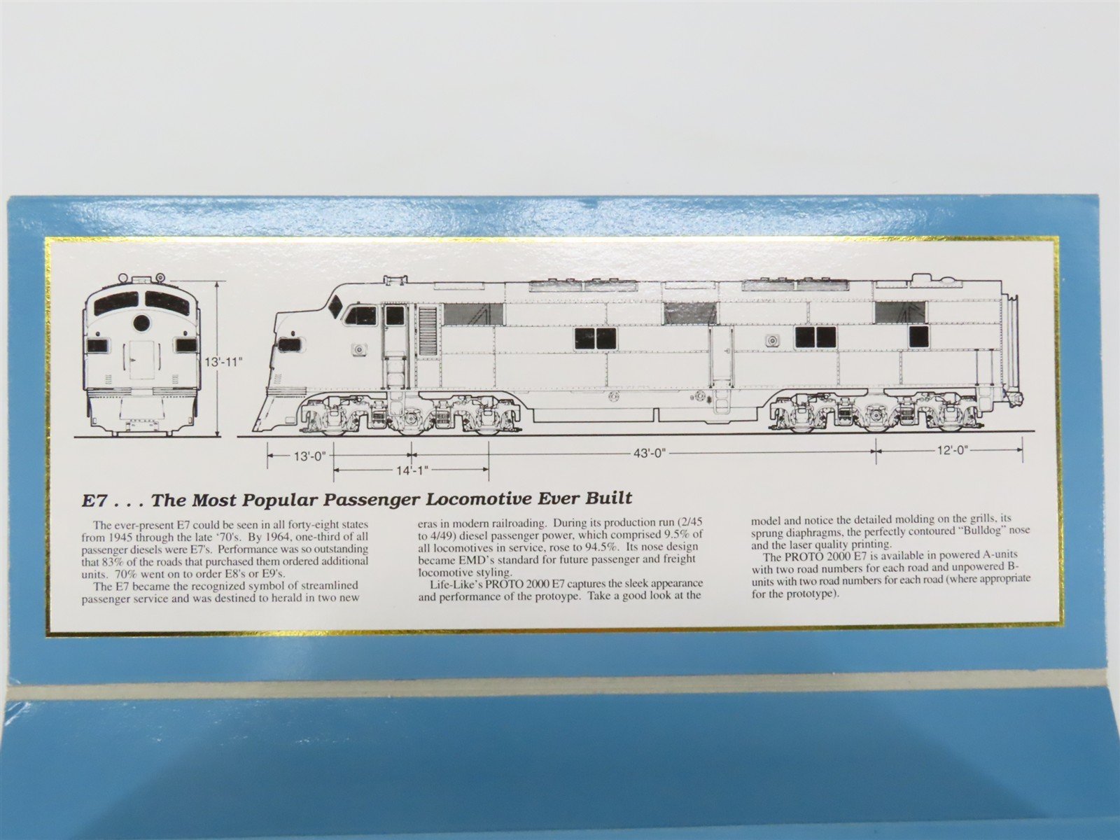HO Scale Proto 2000 21272 Undecorated E7A Diesel Locomotive