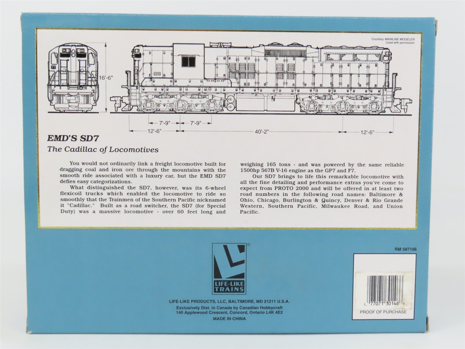 HO Scale Proto 2000 30146 SP Southern Pacific SD7 Diesel Locomotive #5317