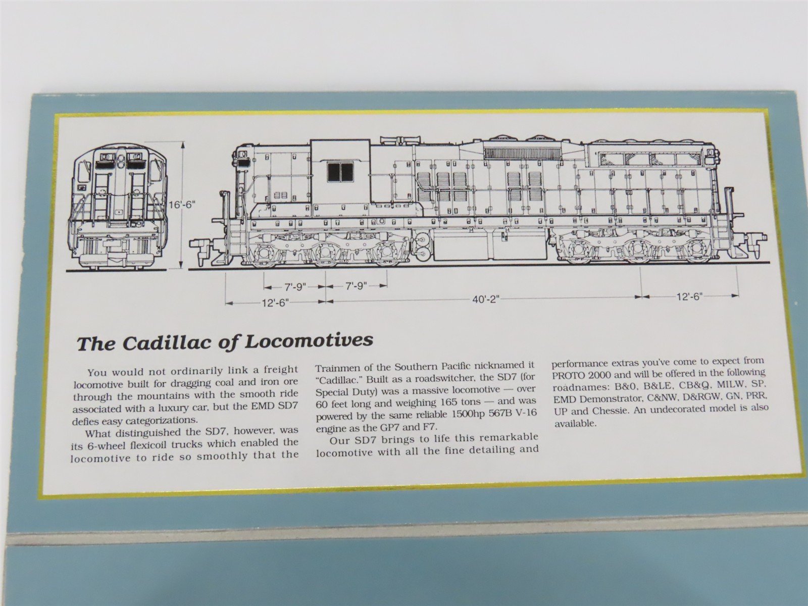 HO Scale Proto 2000 8013 DRGW Rio Grande SD7 Diesel Locomotive #5303