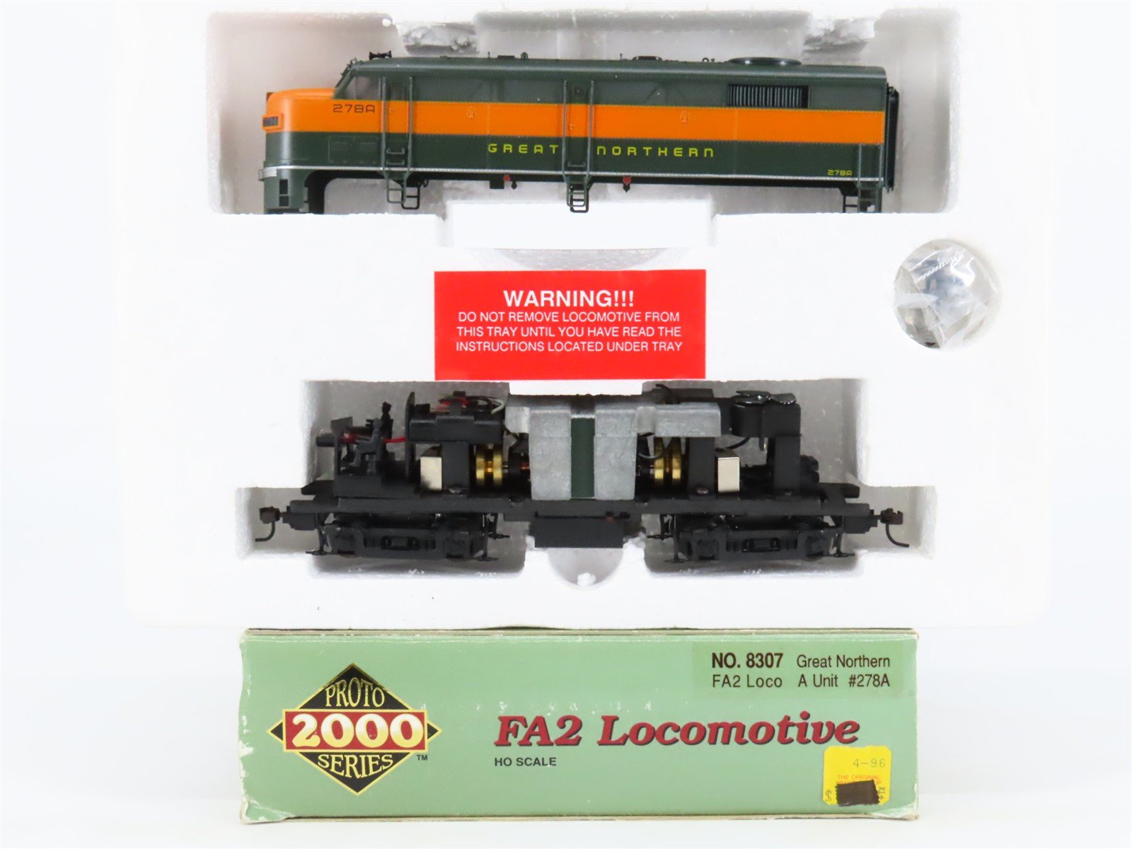 HO Scale Proto 2000 8307 GN Great Northern FA2 Diesel Locomotive #278A BAD GEARS