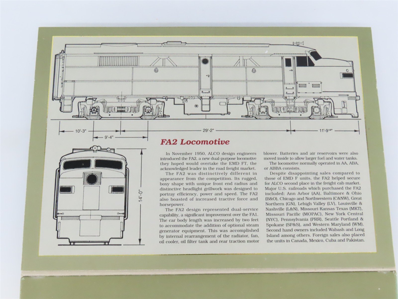 HO Scale Proto 2000 8307 GN Great Northern FA2 Diesel Locomotive #278A BAD GEARS