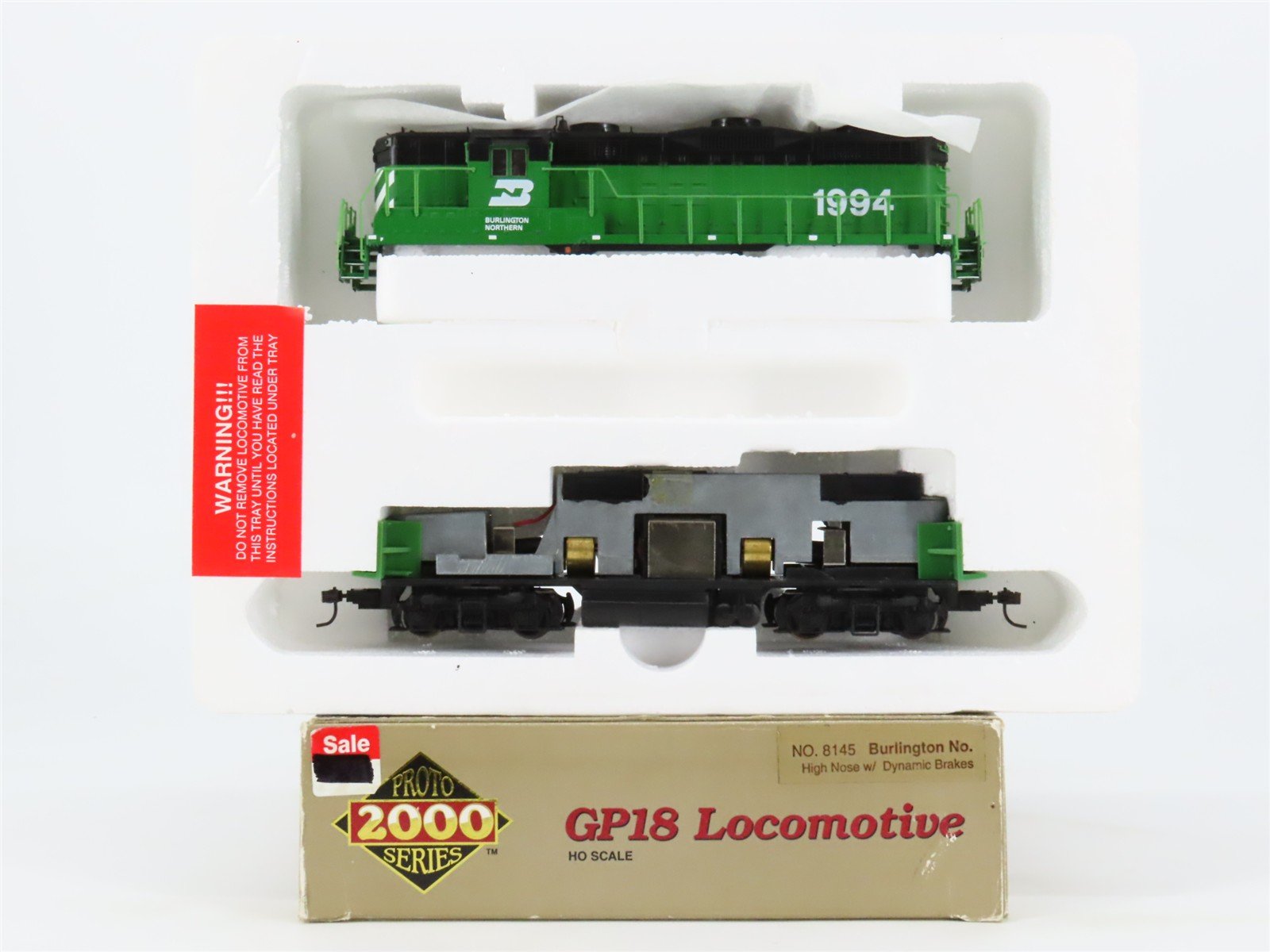 HO Scale Proto 2000 8145 BN Burlington Northern GP18 Diesel #1994 BAD GEARS