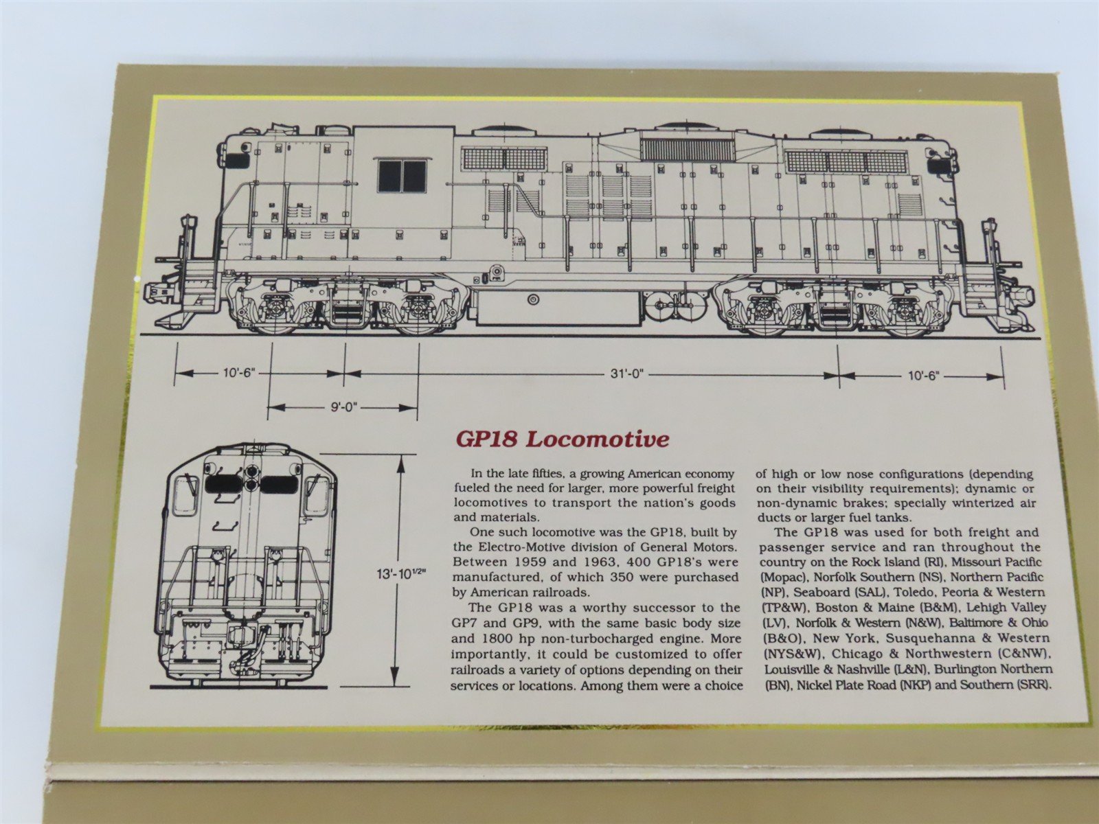 HO Scale Proto 2000 8145 BN Burlington Northern GP18 Diesel #1994 BAD GEARS