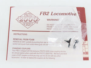 HO Scale Proto 2000 8393 Undecorated FB2 Diesel Locomotive UNPOWERED