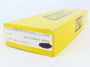HO Scale Rail Power 541 Undecorated EMD SD40 Diesel - SHELL & CHASSIS ONLY