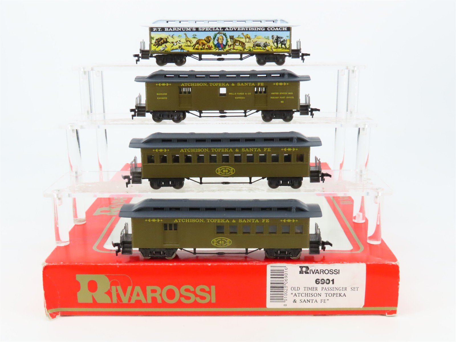 HO Scale Rivarossi 6901 ATSF Santa Fe Old Time Passenger 4-Car Set