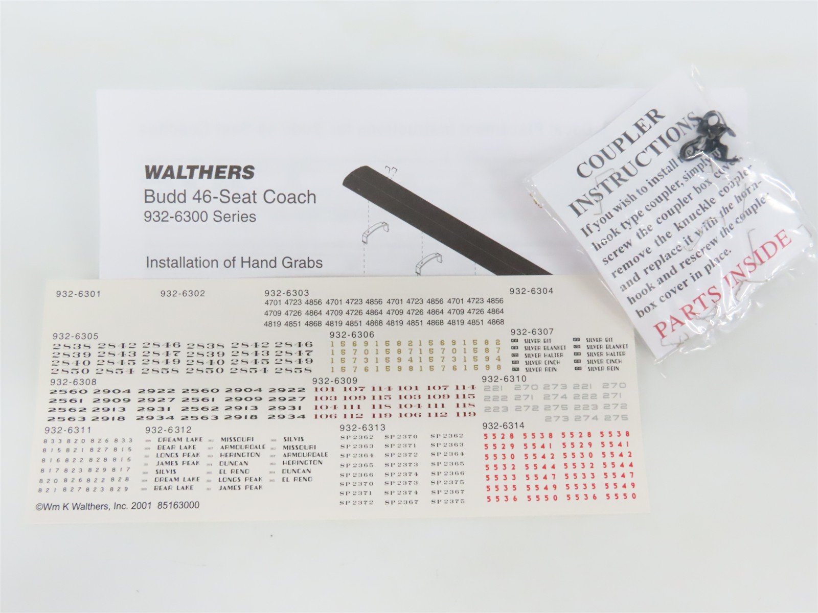 HO Scale Walthers RTR 932-6313 SP Southern Pacific 46-Seat Coach Passenger Car