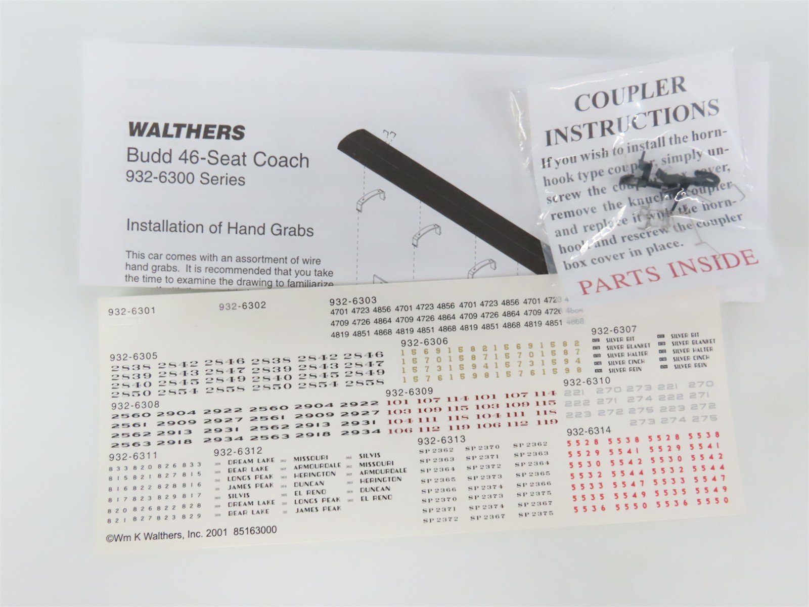 HO Scale Walthers RTR 932-6313 SP Southern Pacific 46-Seat Coach Passenger Car