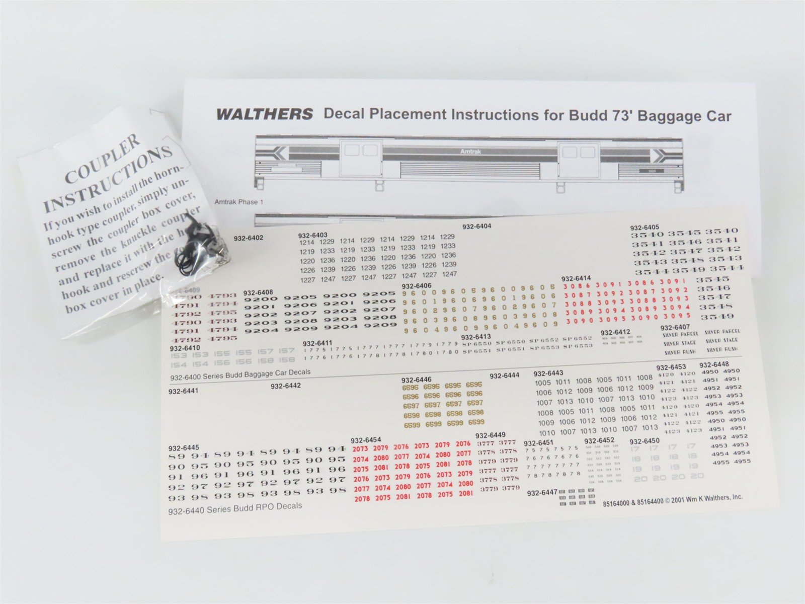 HO Scale Walthers RTR 932-6413 SP Southern Pacific 73' Baggage Passenger Car
