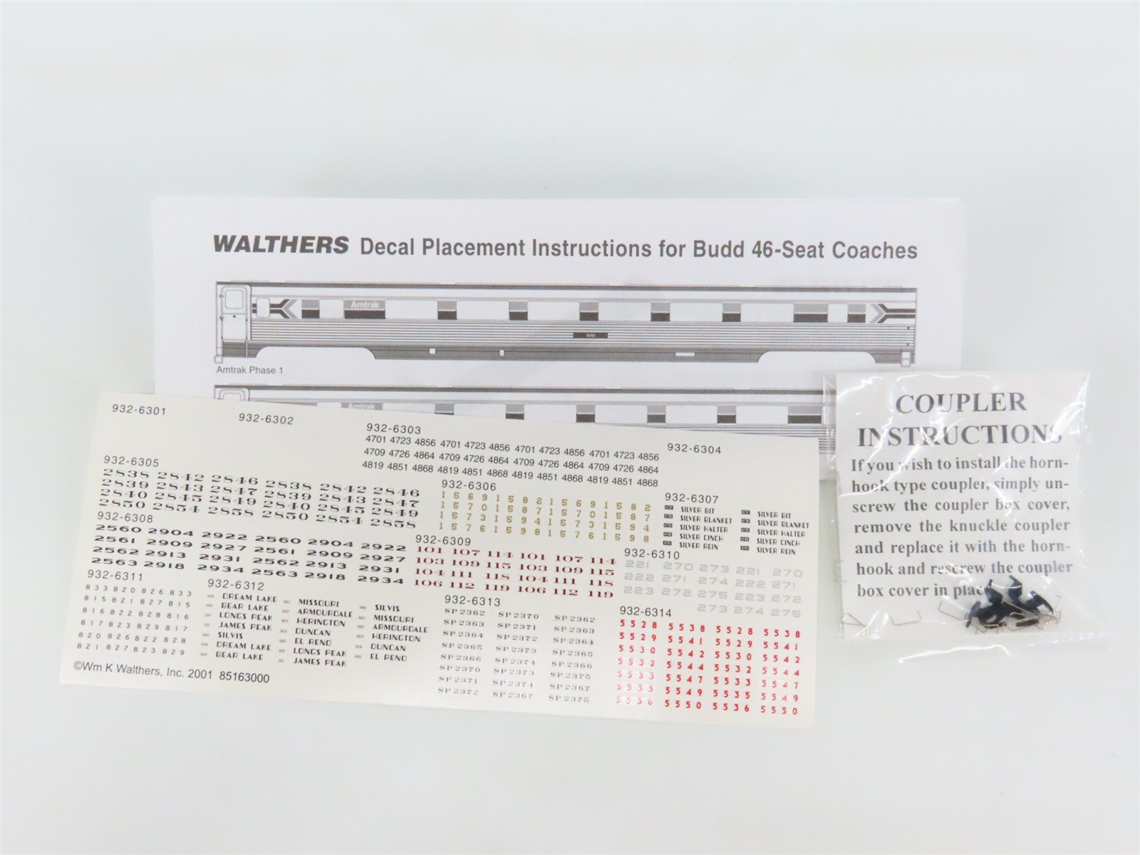 HO Scale Walthers RTR 932-6313 SP Southern Pacific 46-Seat Coach Passenger Car