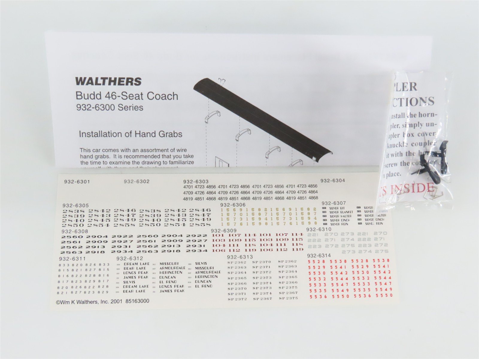 HO Scale Walthers RTR 932-6313 SP Southern Pacific 46-Seat Coach Passenger Car