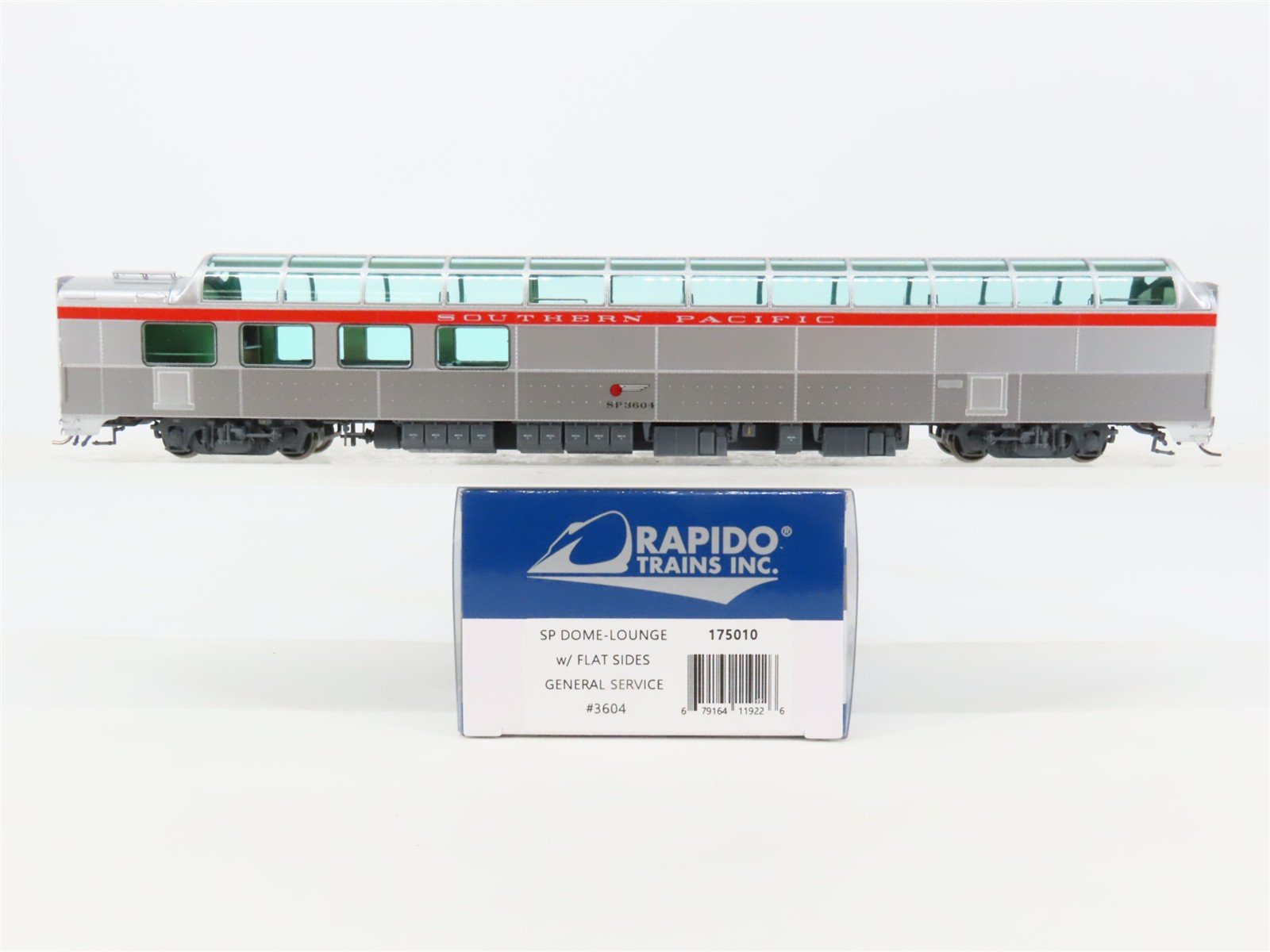 HO Rapido 175010 SP Southern Pacific Dome-Lounge Passenger Car #3604 w/Lights