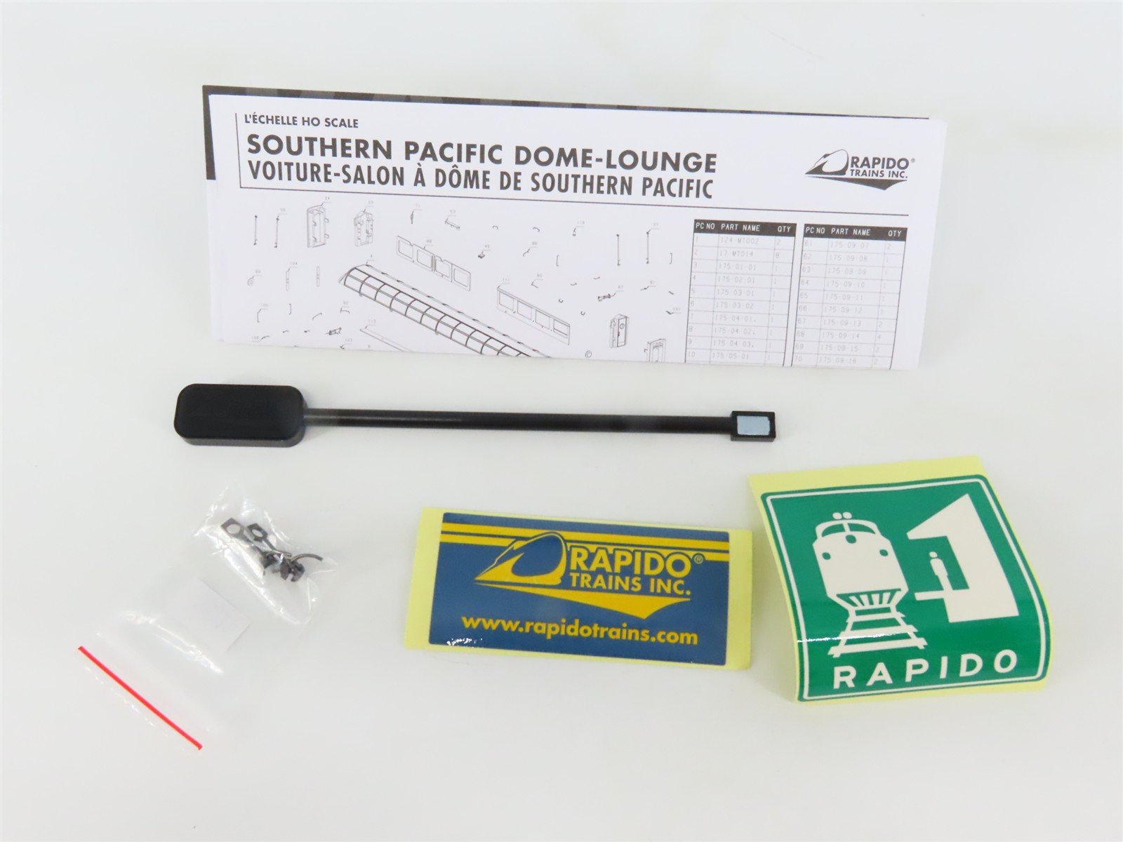 HO Rapido 175002 SP Southern Pacific Dome-Lounge Passenger Car #3605 wLights