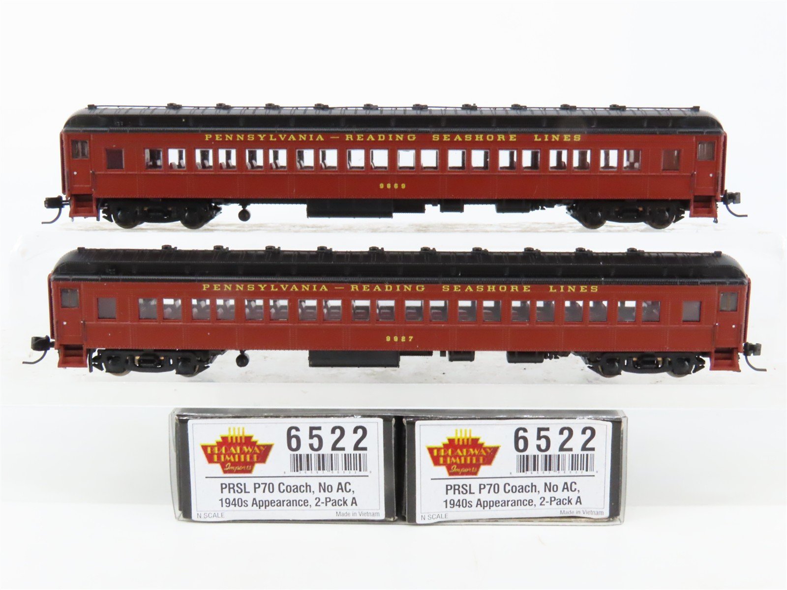 N Scale Broadway Limited BLI 6522 Pennsylvania-Reading Passenger 2-Car Set