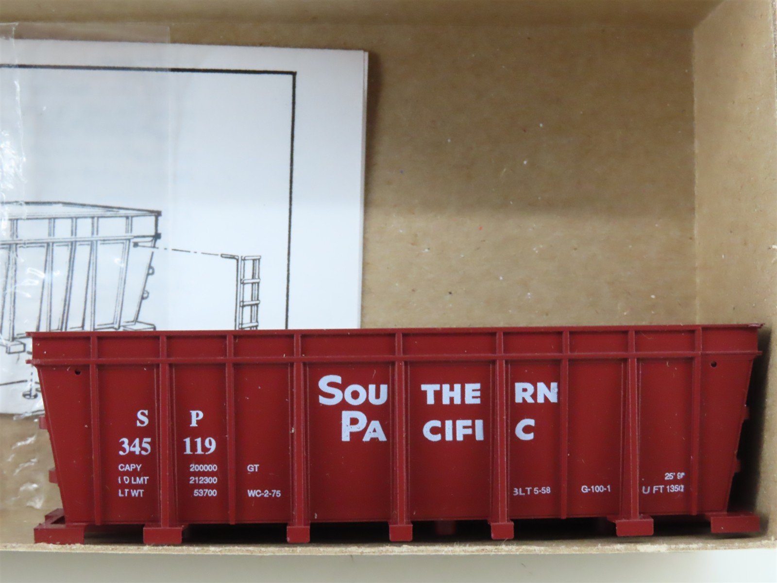 HO Scale Roundhouse Kit 1702 SP Southern Pacific Hi Side Ore Car #345119