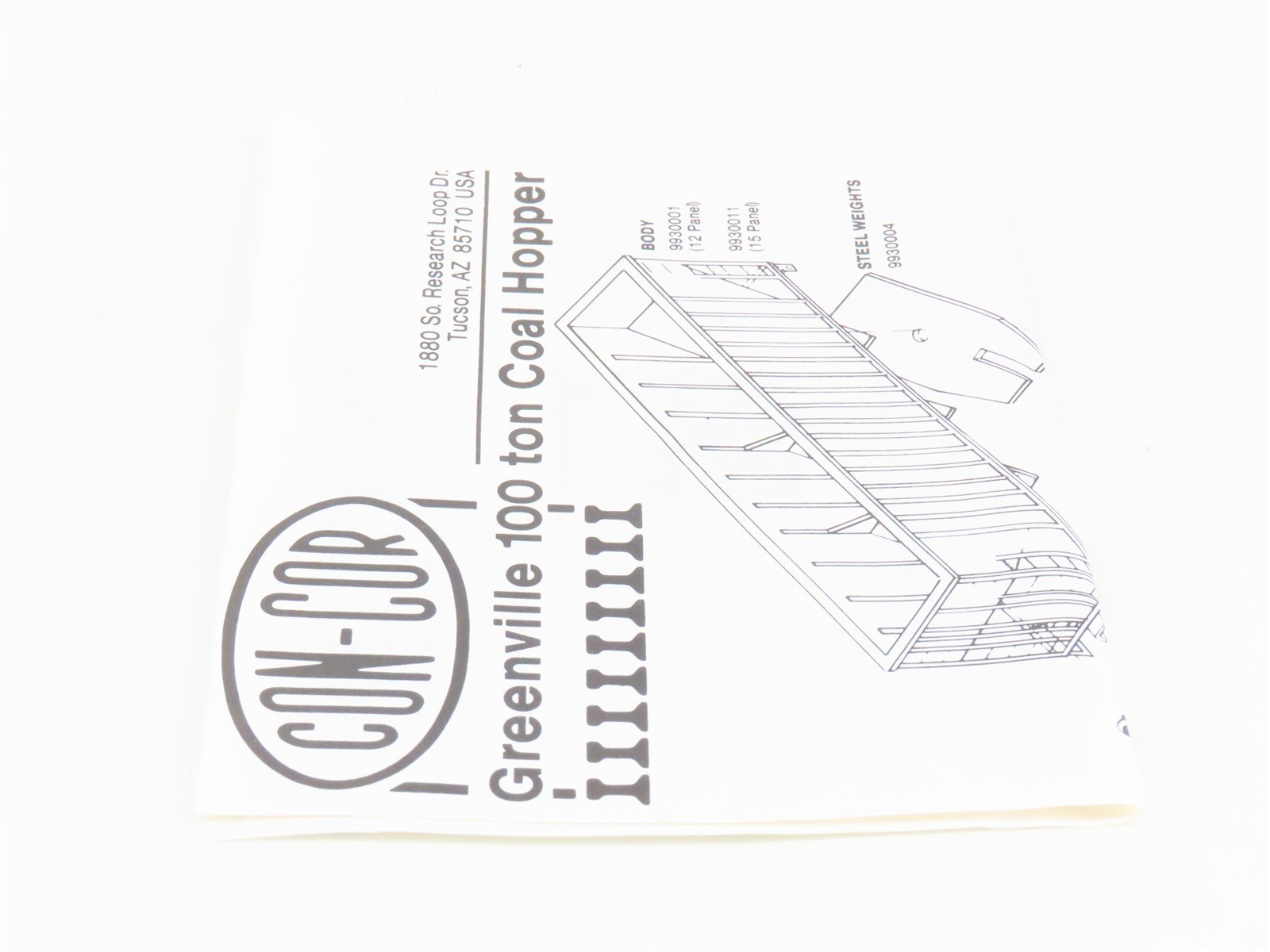 HO Scale Con-Cor Kit 0001-009319 WP Western Pacific Railroad 3-Bay Hopper #10150