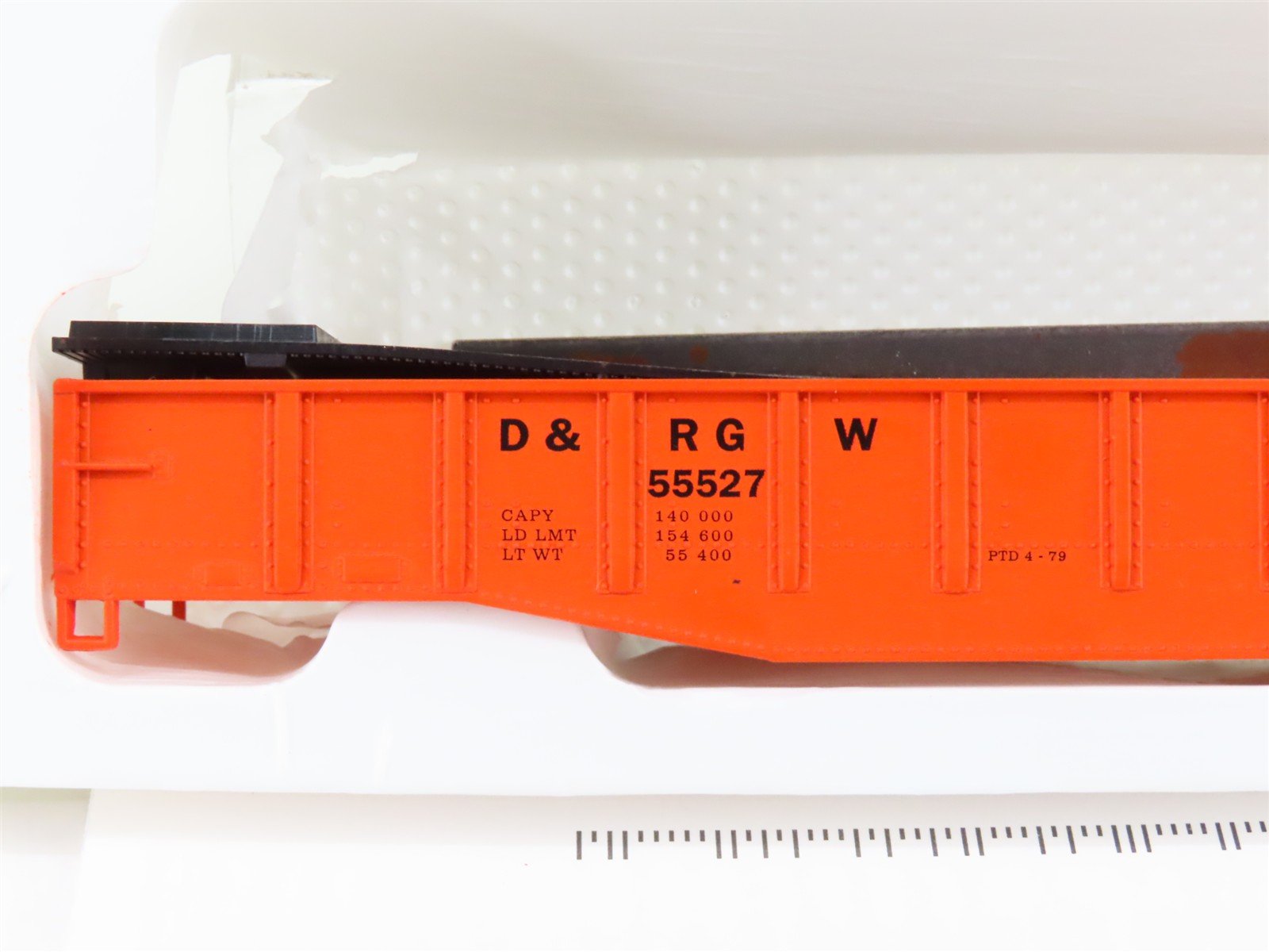 HO Scale Con-Cor Kit 0001-009012 D&RGW Rio Grande 54' Mill Gondola #55527