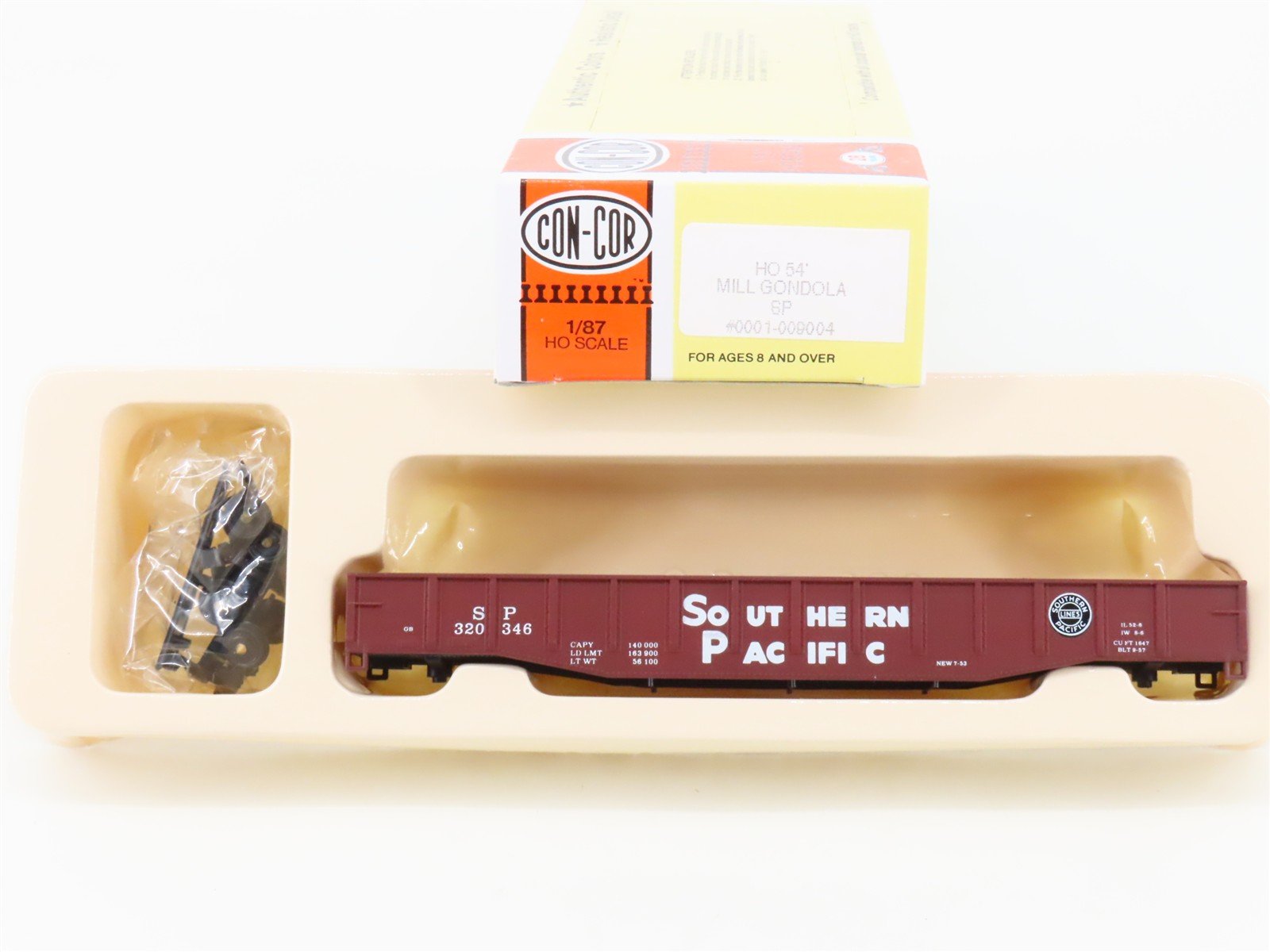 HO Scale Con-Cor Kit 0001-009004 SP Southern Pacific 54' Mill Gondola #320346