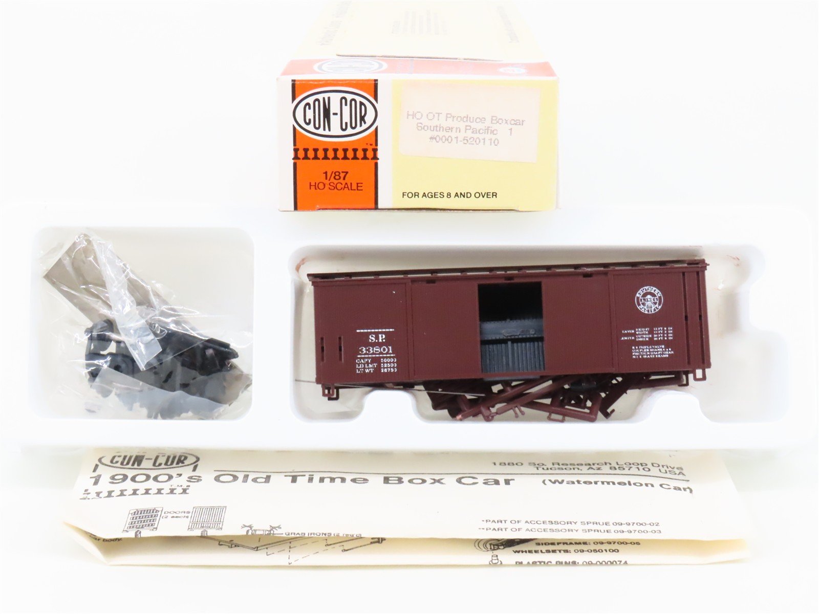 HO Scale Con-Cor Kit 0001-520110 SP Southern Pacific Old Timer Box Car #33801