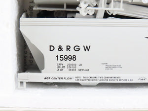 HO Scale McKean Models Kit 1301 D&RGW Rio Grande 2-Bay Covered Hopper #15998