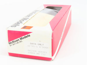 HO Scale McKean Models Kit 712 Data Only 40' Single Door Box Car