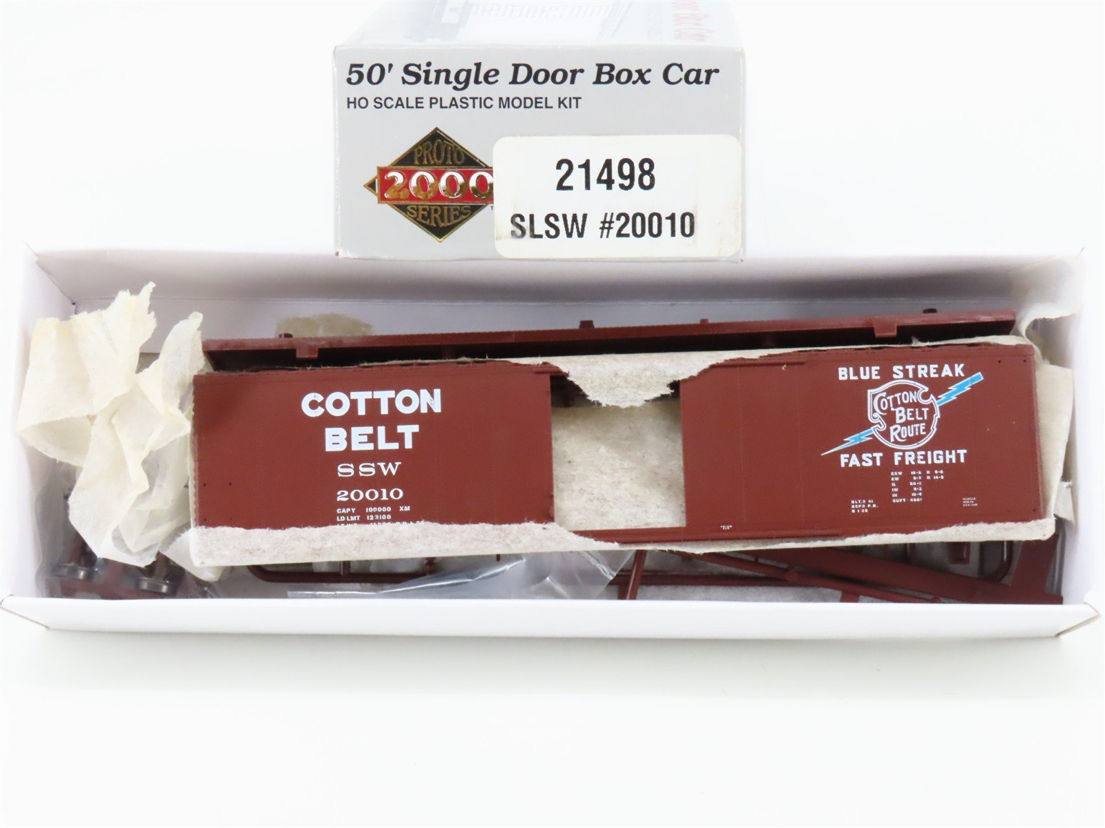 HO Scale PROTO 2000 Kit 21498 SSW Cotton Belt 50' Single Door Box Car #20010
