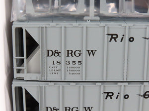 HO Scale KATO Kit 38-0110 D&RGW Rio Grande 2-Bay Covered Hopper 3-Pack