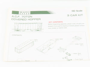 HO Scale KATO Kit 38-0110 D&RGW Rio Grande 2-Bay Covered Hopper 3-Pack