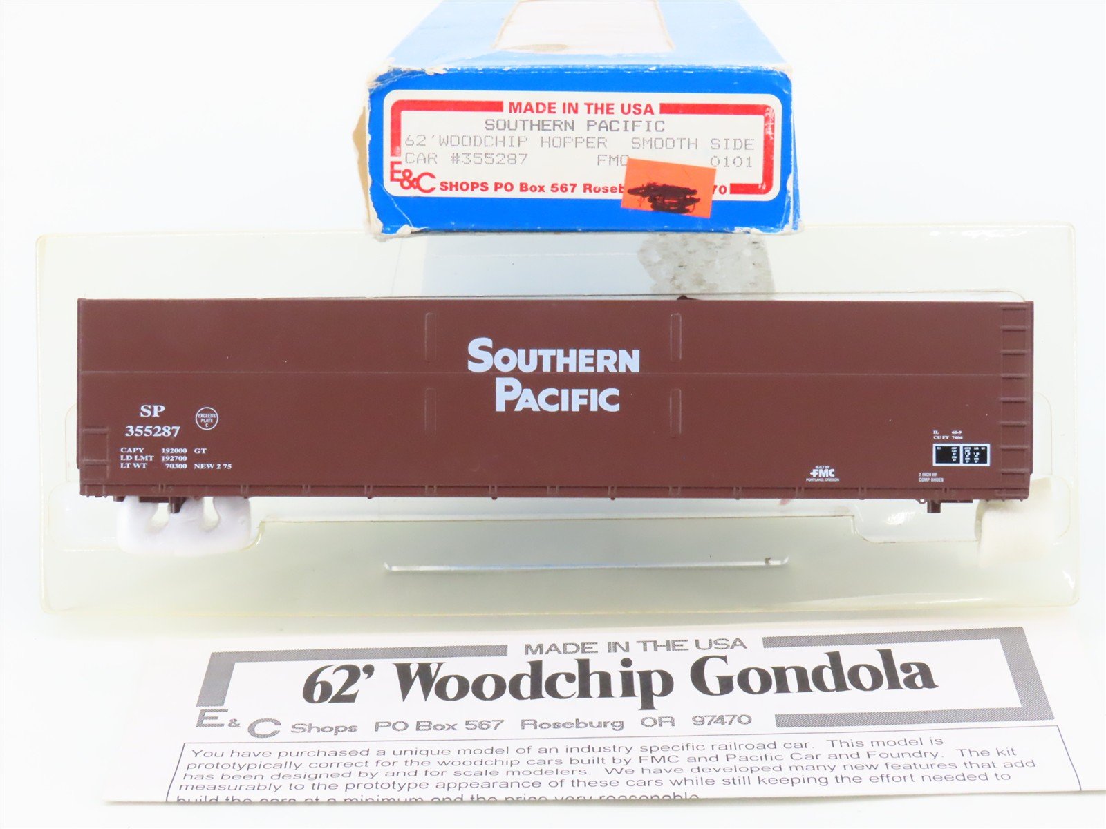 HO Scale E&C Shops Kit 0101 SP Southern Pacific 62' Woodchip Hopper #355287