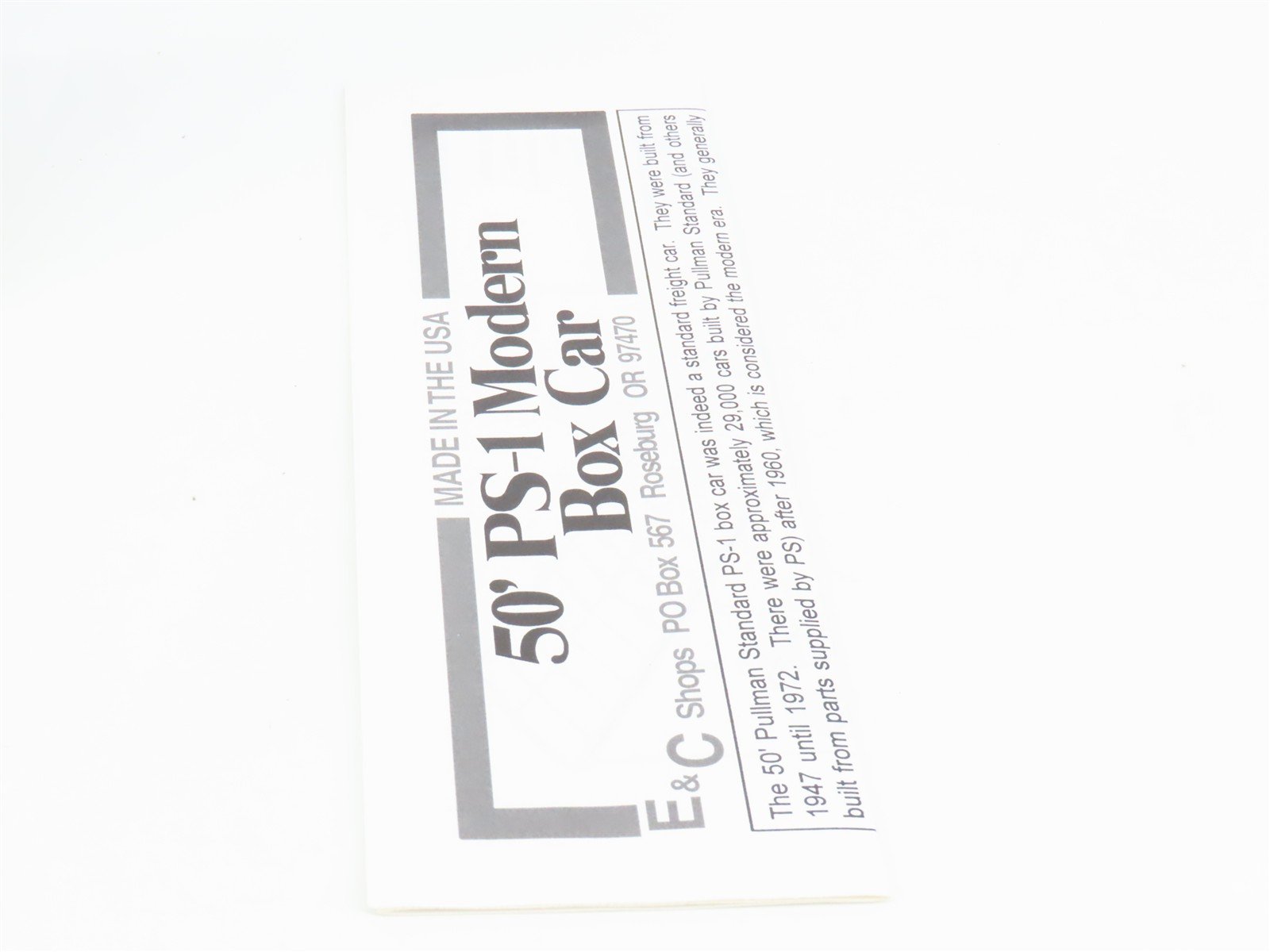 HO Scale E&C Shops Kit 0304-2 WP Western Pacific 50' Double Door Box Car #35314