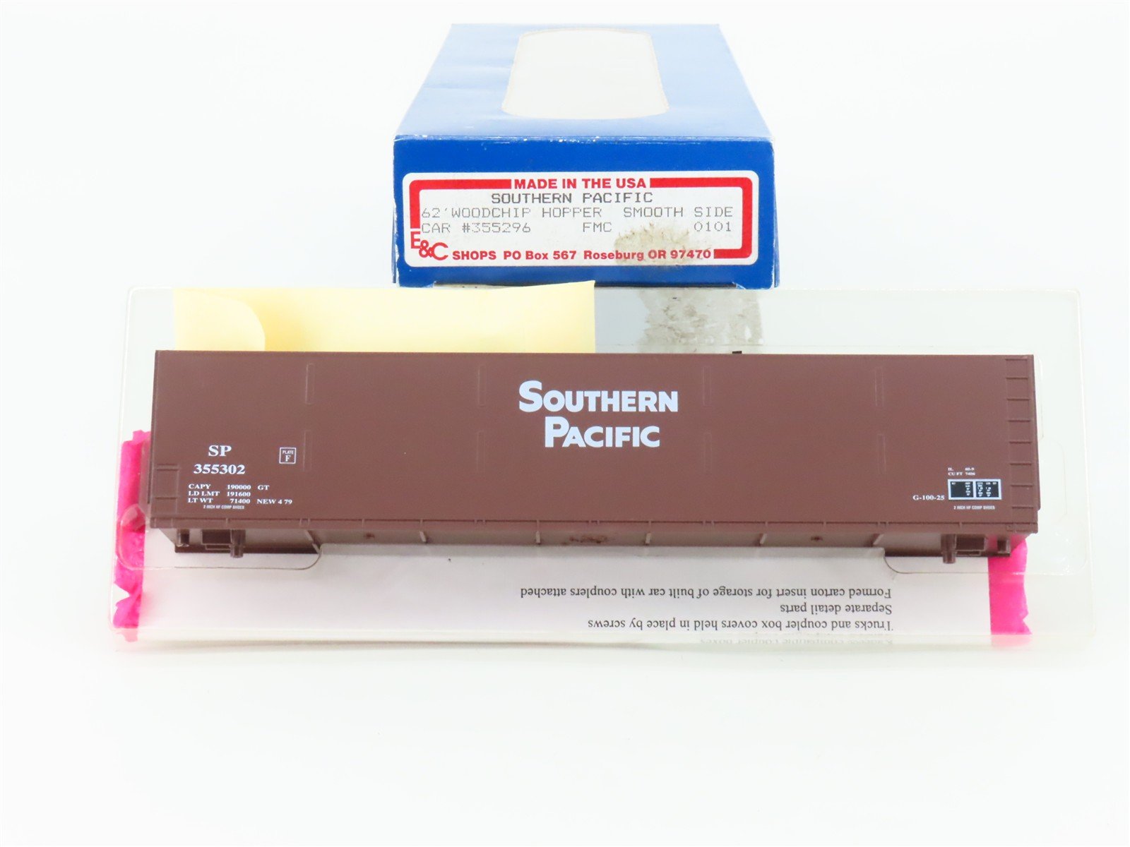 HO Scale E&C Shops Kit 0101 SP Southern Pacific 62' Woodchip Hopper #355302