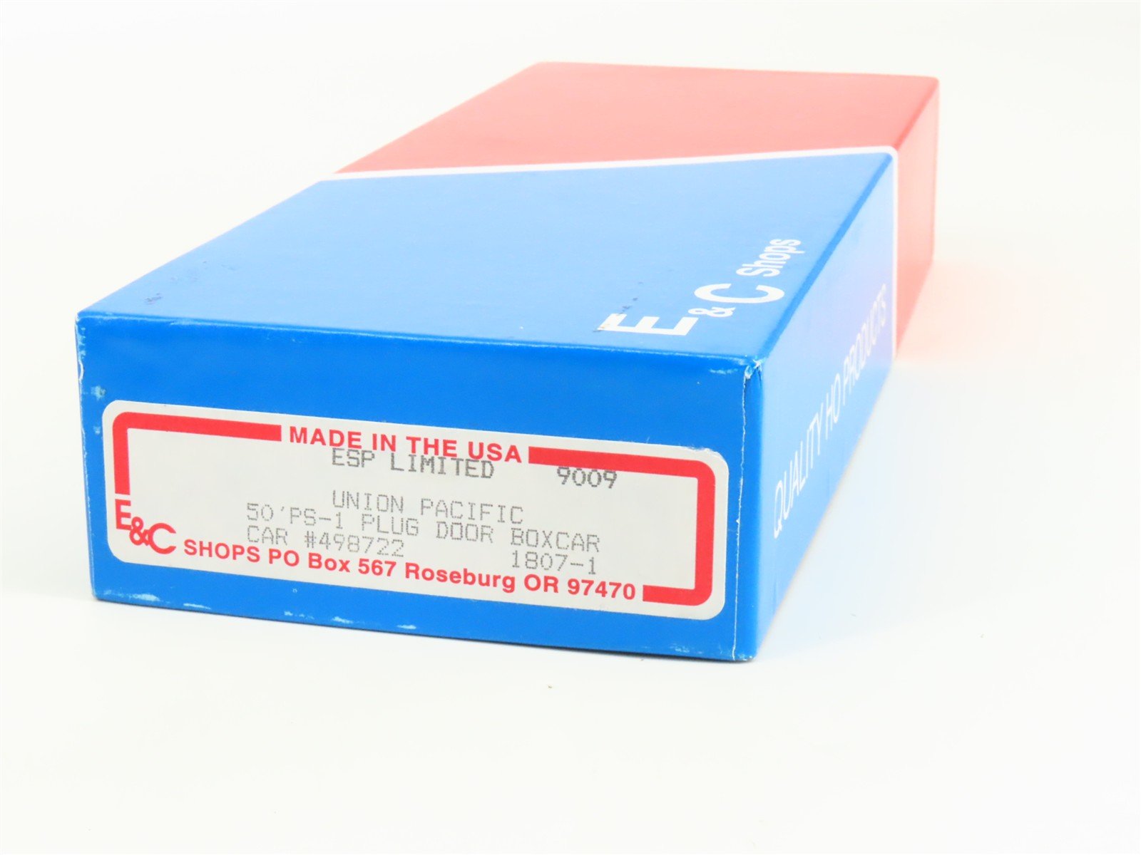 HO Scale E&C Shops Kit 1807-1 UP Union Pacific 50' Plug Door Box Car #498722