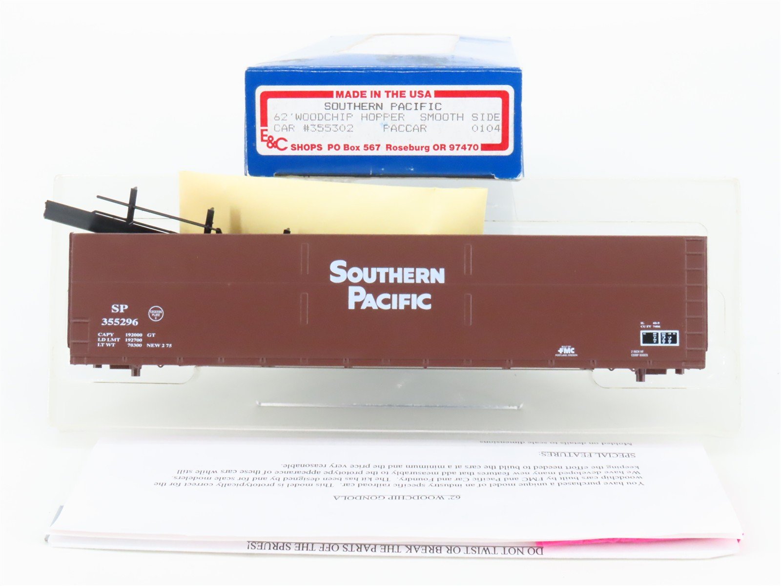 HO Scale E&C Shops Kit 0104 SP Southern Pacific 62' Woodchip Hopper #355302