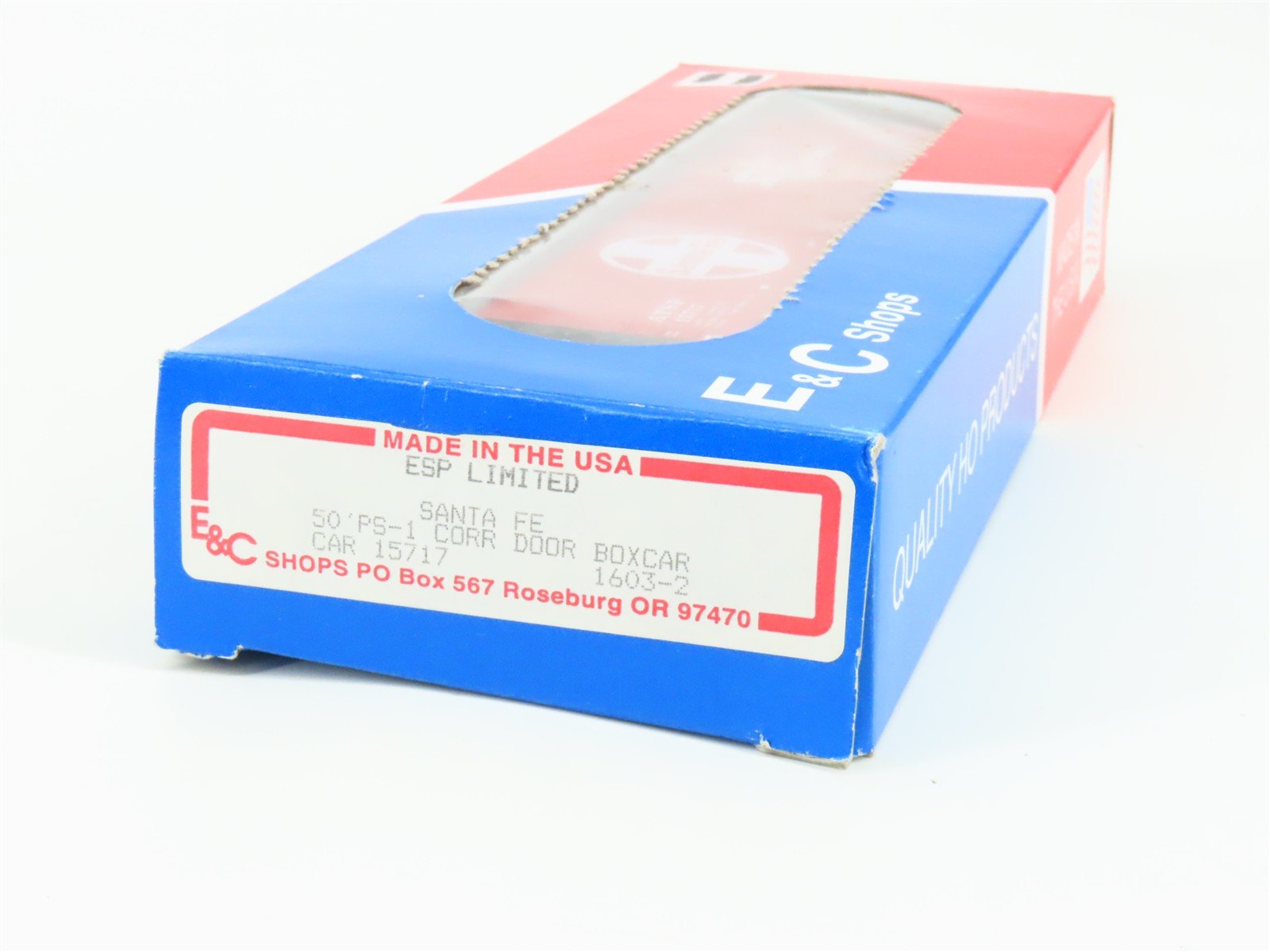 HO Scale E&C Shops Kit 1603-2 ATSF Santa Fe 50' Single Door Box Car #15717