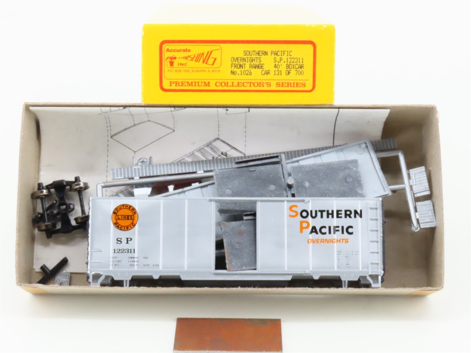 HO Front Range Accurate Finishing Kit 1026 SP Southern Pacific Box Car #122311