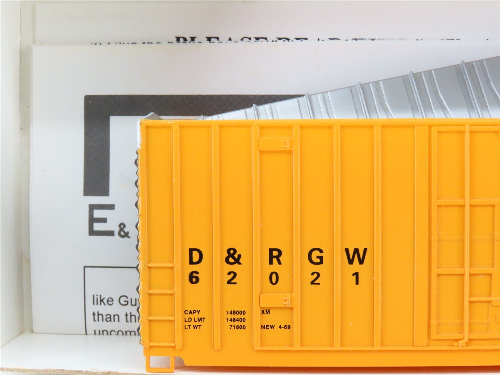 HO Scale E&C Shops Kit 1511-2 D&RGW Rio Grande 50' Hi Cube Box Car #62021