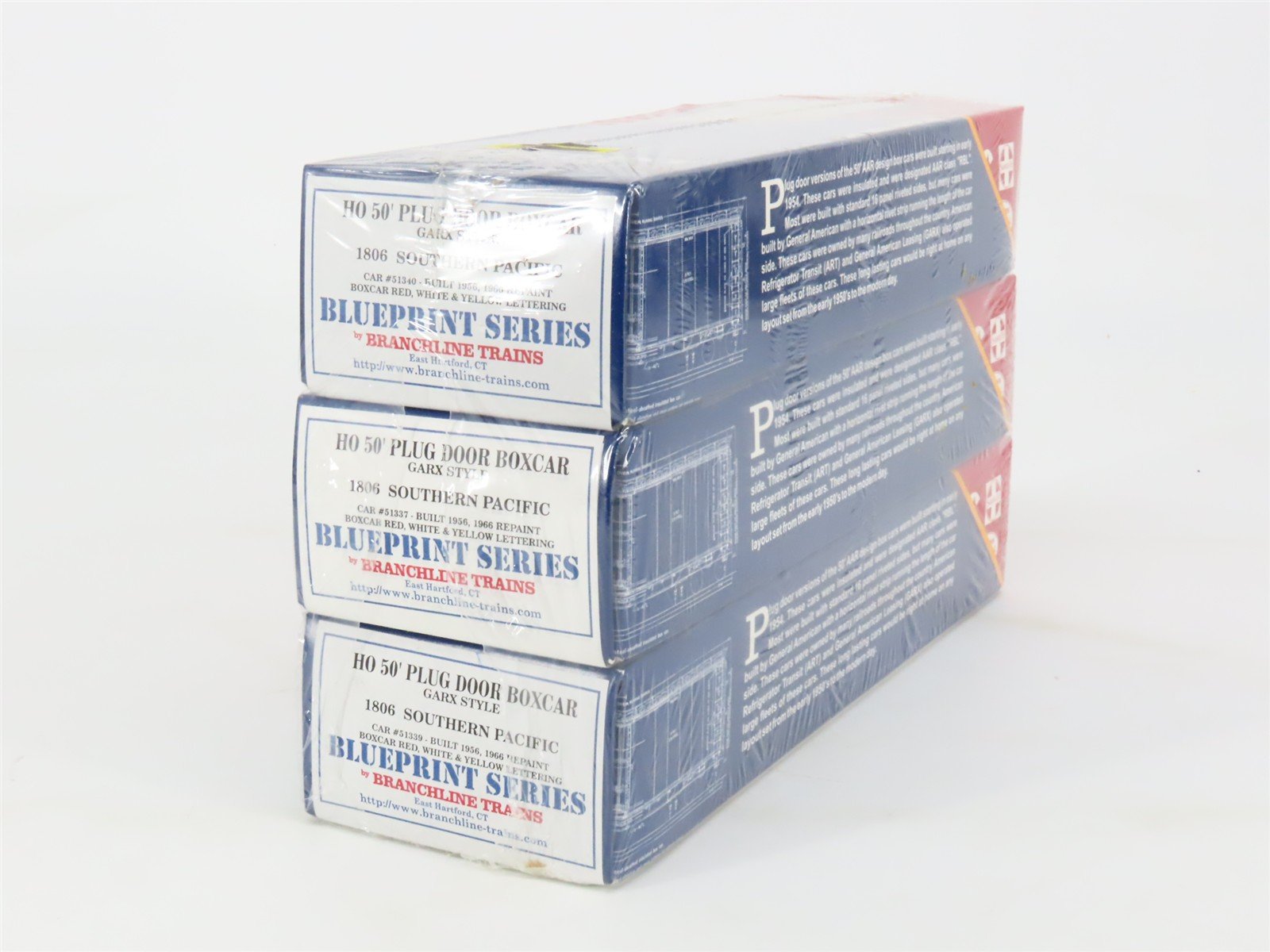 HO Branchline Blueprint Series Kit 1806 GARX Southern Pacific 50' Box Car 3-Pack