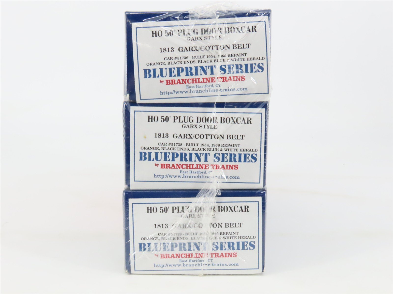 HO Branchline Blueprint Series Kit 1813 GARX Cotton Belt Box Car 3-Pack Sealed