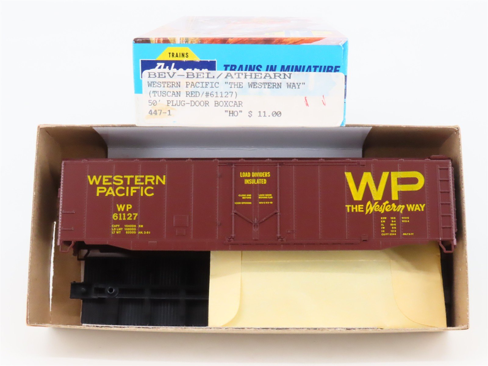 HO Scale Athearn Bev-Bel Kit 447-1 WP Western Pacific 50' Box Car #61127