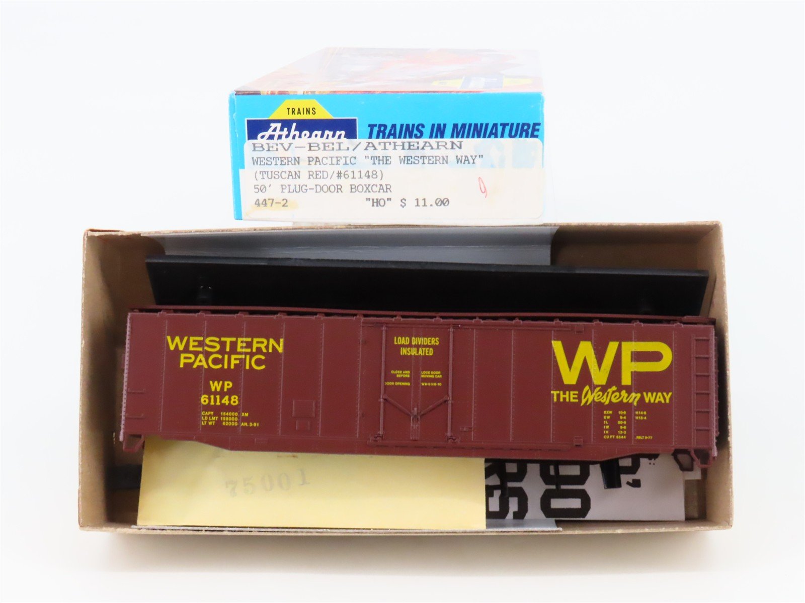 HO Athearn Bev-Bel Kit 447-2 WP Western Pacific 50' Plug Door Box Car #61148